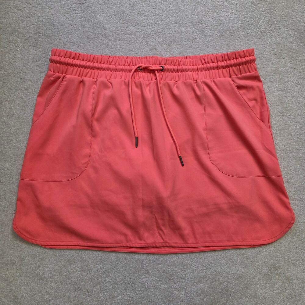 St. John's Bay LP Coral Athletic Skort Shorts Pull On Elastic Drawstring Waist
